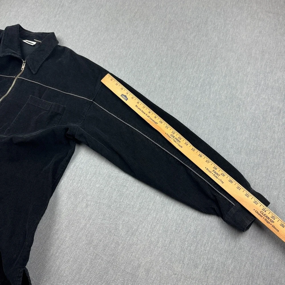 Vintage Bugle‎ Boy Jacket Mens XLT Tall Black Corduroy Full Zip Schaket Grunge